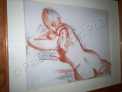 Figurative - Her View - Conte Crayon