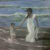 Mother And Child With Water - Acrylics Paintings - By Mamta Dutt, Indian Technique Painting Artist