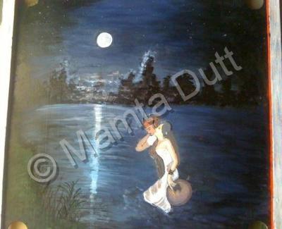 Indian Lovers - Sohni Mahival Night - Acrylics