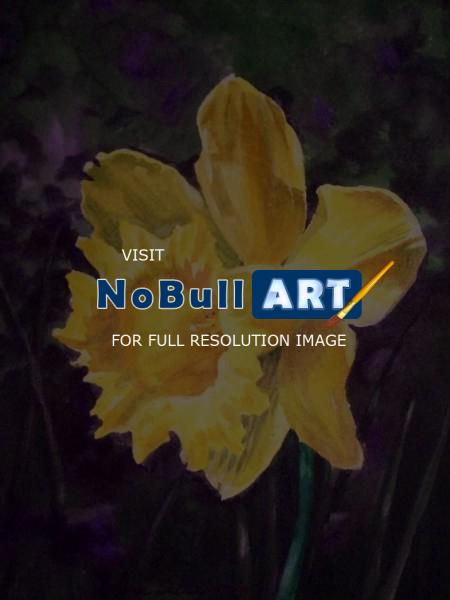 Flowers - Yellow Iris - Watercolor