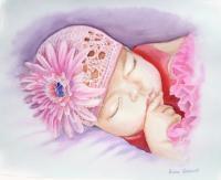 Portraits - Sleeping Baby - Watercolor