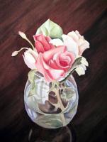 Roses In The Vase - Watercolor Paintings - By Artist Irina Sztukowski, Realism Painting Artist