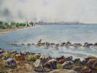 Landscapes - Hazy Morning At Crab Cove - Alameda California - Watercolor