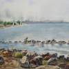 Hazy Morning At Crab Cove - Alameda California - Watercolor Paintings - By Artist Irina Sztukowski, Realism Painting Artist