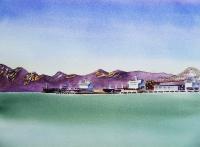 Landscapes - Richmond Shore - San Francisco Bay Area - Watercolor
