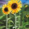 Landscape With Sunflowers - Watercolor Paintings - By Artist Irina Sztukowski, Realism Painting Artist