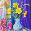 Daffodils In The Wedgwood Vase - Watercolor Paintings - By Artist Irina Sztukowski, Realism Painting Artist