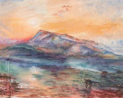 Landscapes - Mount Rigi Switzerland Lake - Watercolor