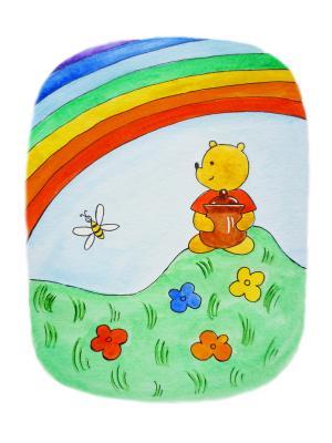 Watercolor Illustrations - Winnie The Pooh And The Rainbow - Watercolor