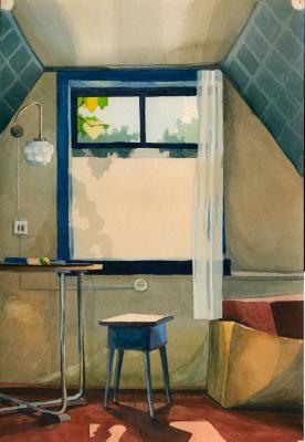 My Paintigs - My Room In The Cottage - Watercolor On Paper  241 X 350