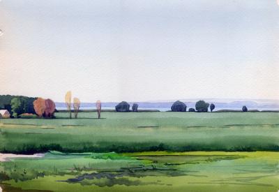 My Paintigs - Oleksandrivka Field - Watercolor On Paper 346 X 238 