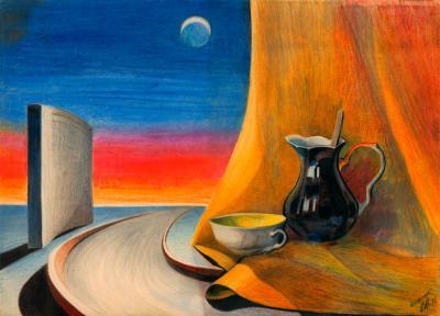 Fantasy - Still Life - Wax Crayons On Paper 404 X 294