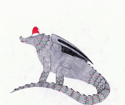 Random Other Art - Christmas Dragon - Good Ol Pencil