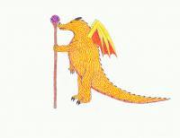 Biped Dragon - Good Ol Pencil Drawings - By Nathan Bartosek, Fantasy Drawing Artist