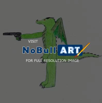 Random Other Art - Anthro With A Gun Colored - Good Ol Pencil