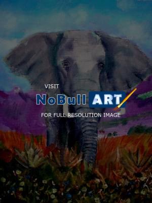 African Elephants - The Abandoned One - Acrylic