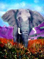 African Elephants - The Abandoned One - Acrylic