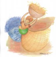 African Women - Woman With Child - Watercolor