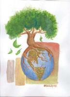 Earthday - Watercolor Paintings - By George Stanley Jr, Abstract Painting Artist