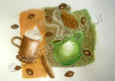 Colors Of Emotions - Cups Of Coffee 2 - Watercolor And Color Pencil