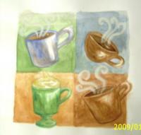 Colors Of Emotions - How  I See Coffee - Watercolor And Color Pencil