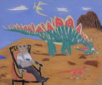 My Artworks - In Dinosaurs World - Pastel Marker