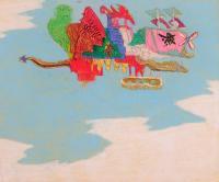 My Artworks - The Flying Ship - Pastel Marker Felt Pen On Pape