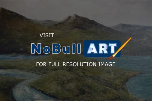 Landscape - Landscape With River - Oil On Canvas