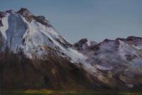 Landscape - Snowy Mountains And Blue Skies - Oil On Canvas