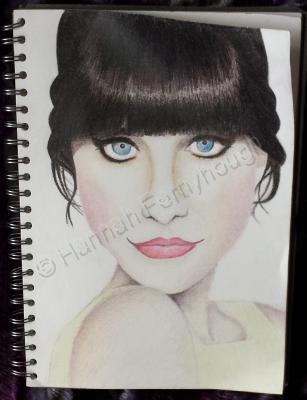 People - Zooey Deschanel - Coloured Pencil