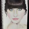 Zooey Deschanel - Coloured Pencil Drawings - By Hannah Fernyhough, Realism Drawing Artist