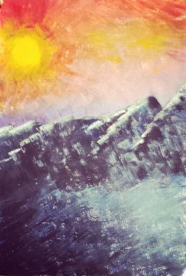 Nature - Sun At Sea - Acrylic Paint