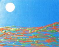 Moonlit Field - Acrylic On Gallery Wrapped Can Paintings - By Grace Simkins, Abstract Painting Artist
