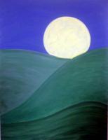Rising Moon - Acrylic On Gallery Wrapped Can Paintings - By Grace Simkins, Abstract Painting Artist