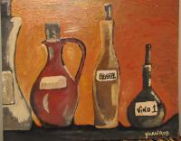 Vino 1 - Acrylic Paintings - By Art By Yoanrod, Still Life Painting Artist