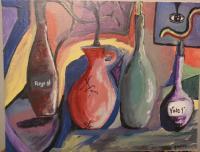 Vino Rojo - Acrylic Paintings - By Art By Yoanrod, Abstract Painting Artist