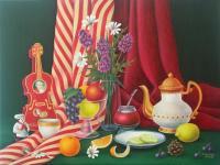 Still Life Gallery - Still Life With Violin - Oil On Canvas