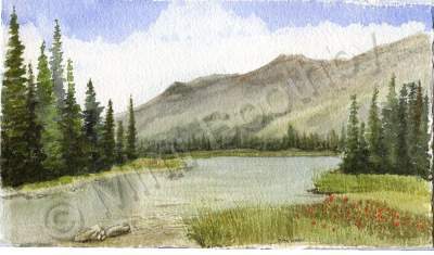 Landscape - Glacier Park - Watercolor