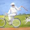 Giro In Bicicletta - Watercolor Paintings - By Madelaine Boothby, Whimsy Painting Artist