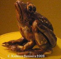 Brown Frog - Polymer Clay Mostly Sculptures - By C Kathleen Summers, Commercial Sculpture Artist