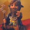 Stars And Moons Wiz - Polymer Clay Mostly Sculptures - By C Kathleen Summers, Commercial Sculpture Artist