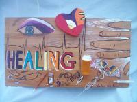 I Love Healing - Mix Acrylic Interactive Mixed Media - By Vickie Keaton, Repurpose Mixed Media Artist