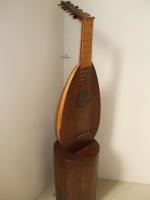 Lute On A Podium - Lacquered Woodwork - By David Hover, Contemporary Woodwork Artist