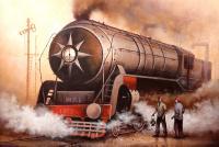 Locomotive 14 - Acrylic Paintings - By Indian Art Ideas, Contemporary Painting Artist