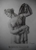 Aphrodite Kallipygos - Pencil Chalk Paper Drawings - By John Georgiadis, Realism Drawing Artist