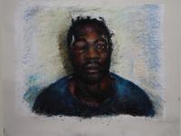 Colorful Police Brutality Rodney King - Pastel Drawings - By Kwaku Osei, Figurative Drawing Artist