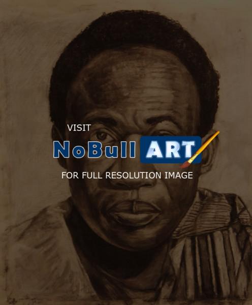 Drawing - Kwame Nkrumah - Charcoal