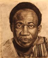 Drawing - Kwame Nkrumah - Charcoal