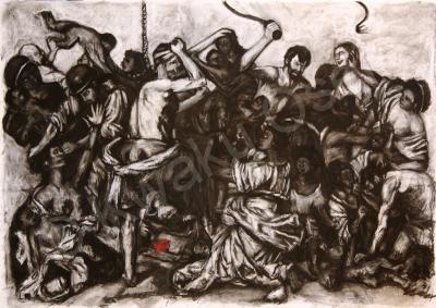 Drawing - The Massacre Of Innocents - Charcoal  Pastel