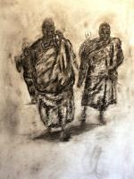 Ohemmaa - Charcoal Drawings - By Kwaku Osei, Figurative Drawing Artist